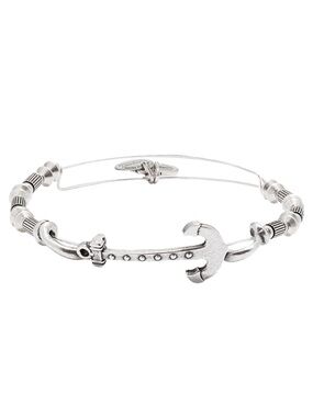 Alex and Ani Anchor Charm Bangle Bracelet - Silver